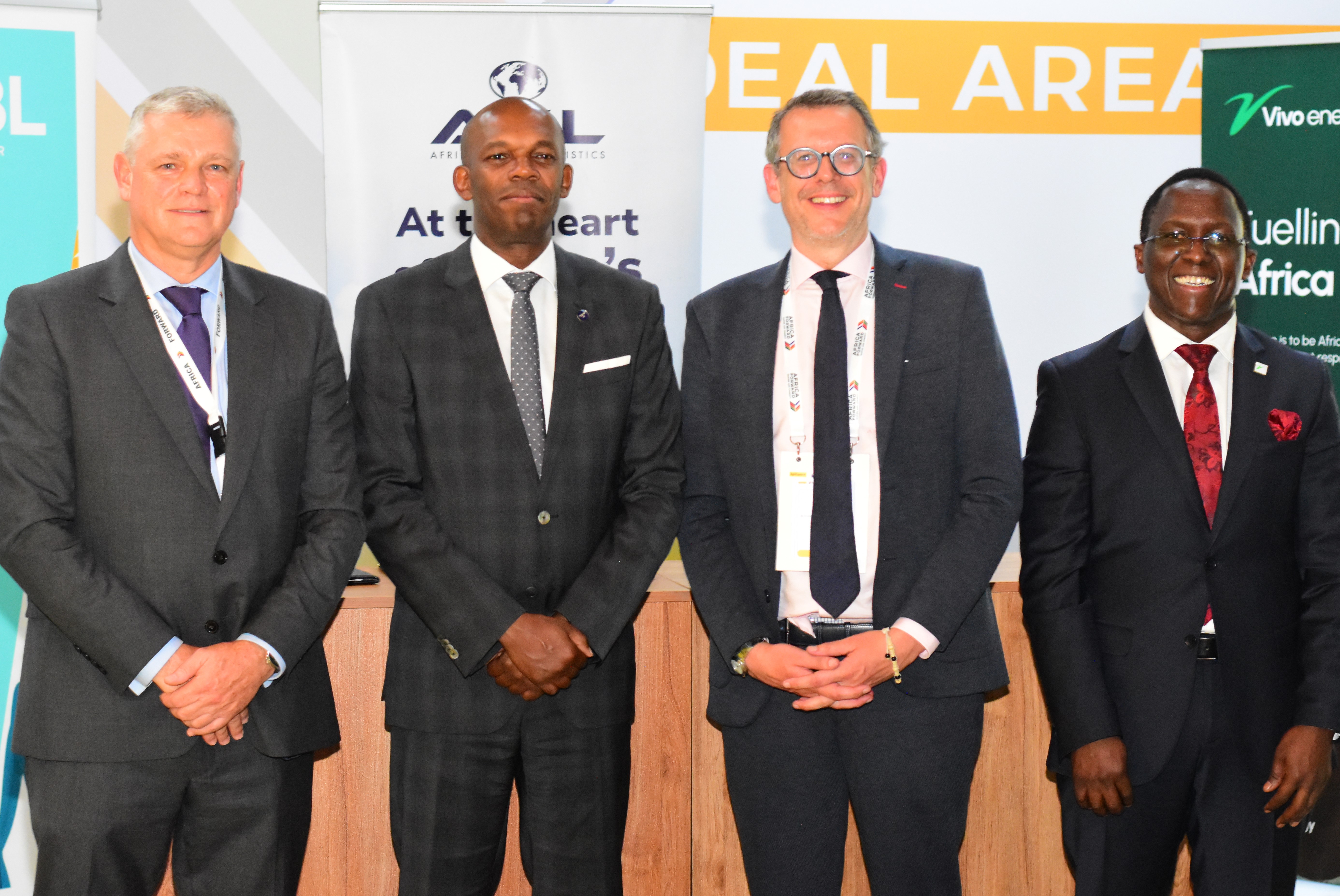 Pictured from L-R are Arnaud Lagesse, CEO IBL Group, Martin Mwangi, Managing Director Kenya Africa Global Logistics, Benoit Chervalier, President BCH Invest, and Executive Director ESSEC Business School, and Peter Murungi, Managing Director Vivo Energy Kenya.