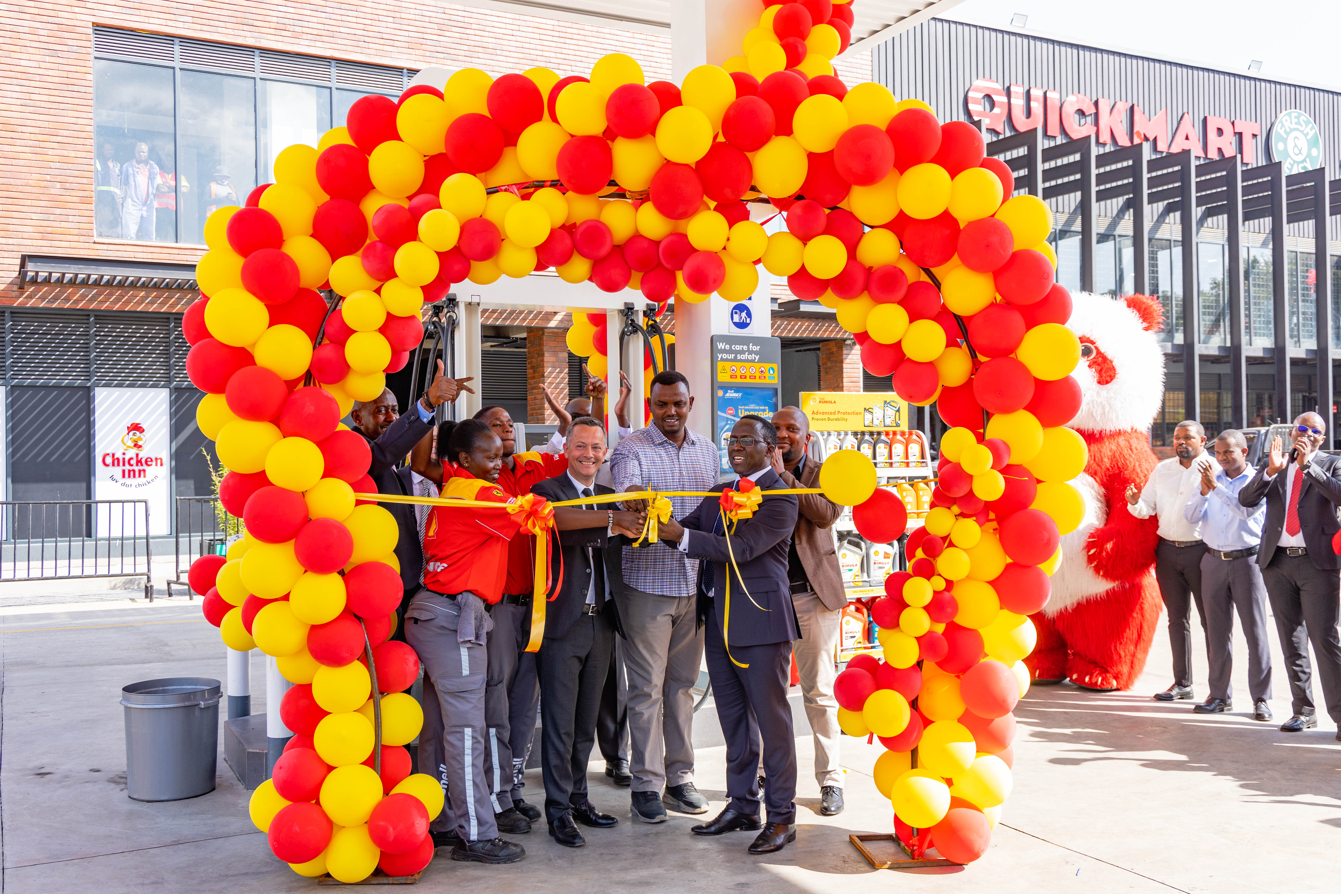 Representatives of Vivo Energy Kenya declare the service station officially opened