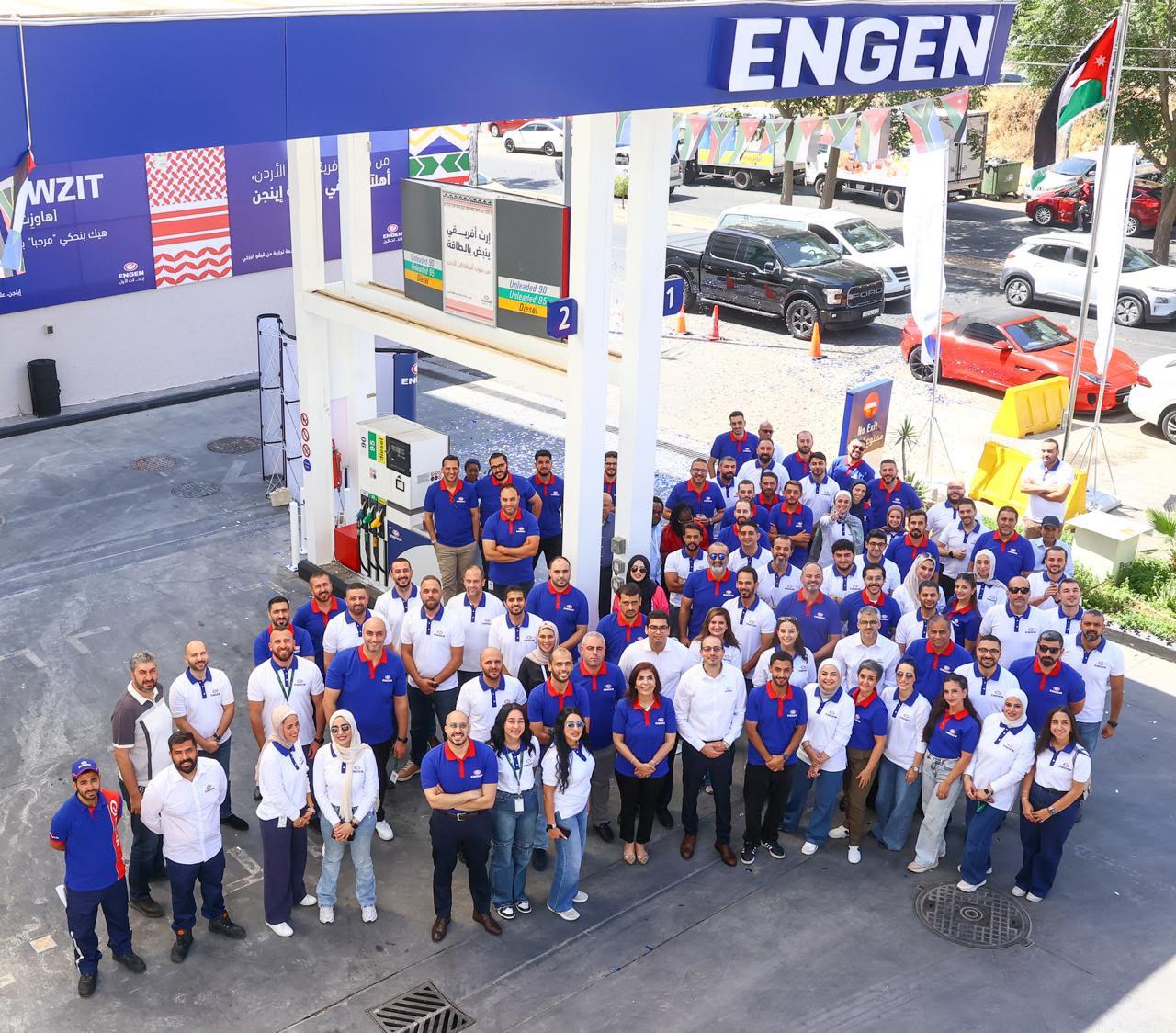 The Vivo Energy Jordan team gather in Jordan's first Engen-branded forecourt