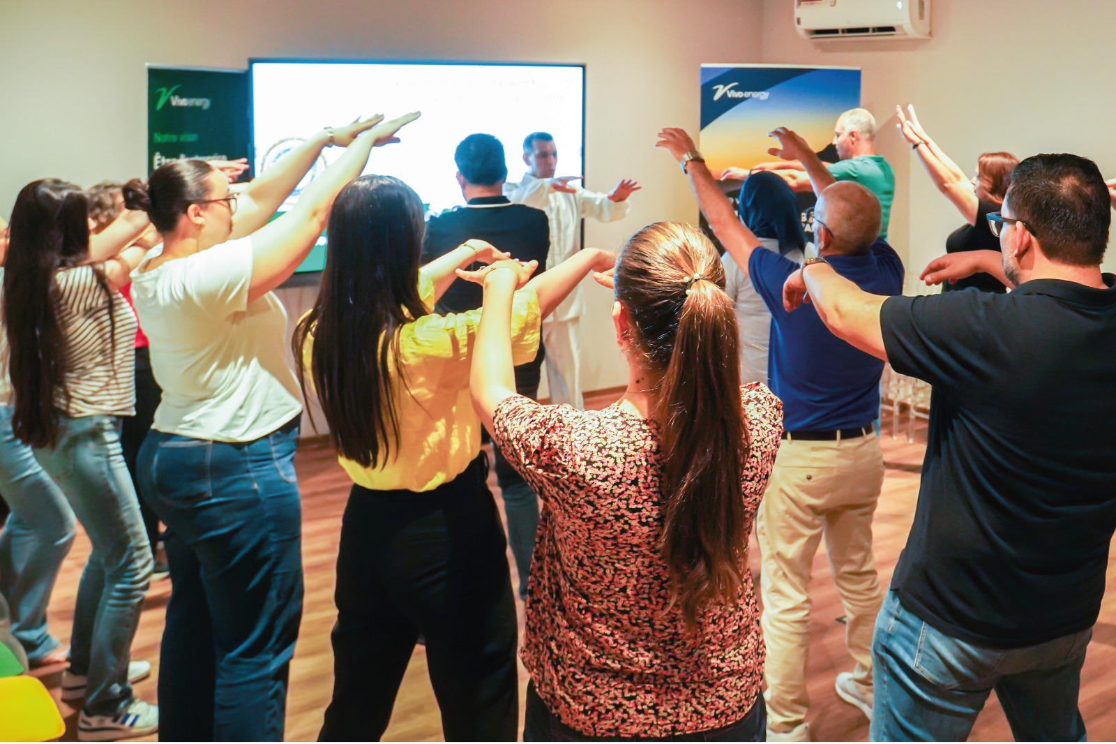Vivo Energy Tunisia colleagues practice Tai Chi